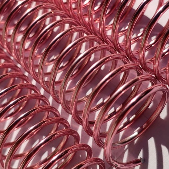 Espiral Metálico em Alumínio 25mm x 26cm (1’’)  Cor: Rosé Pacote com 10 Peças